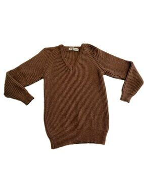 H.Sagar Vintage Knit Wool Mark  Brown Women Sweater  Size 46 (115cm)
